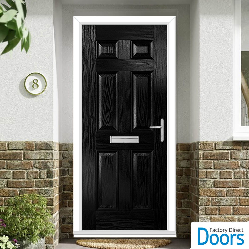 Premium Composite Camarque Solid Door in Black