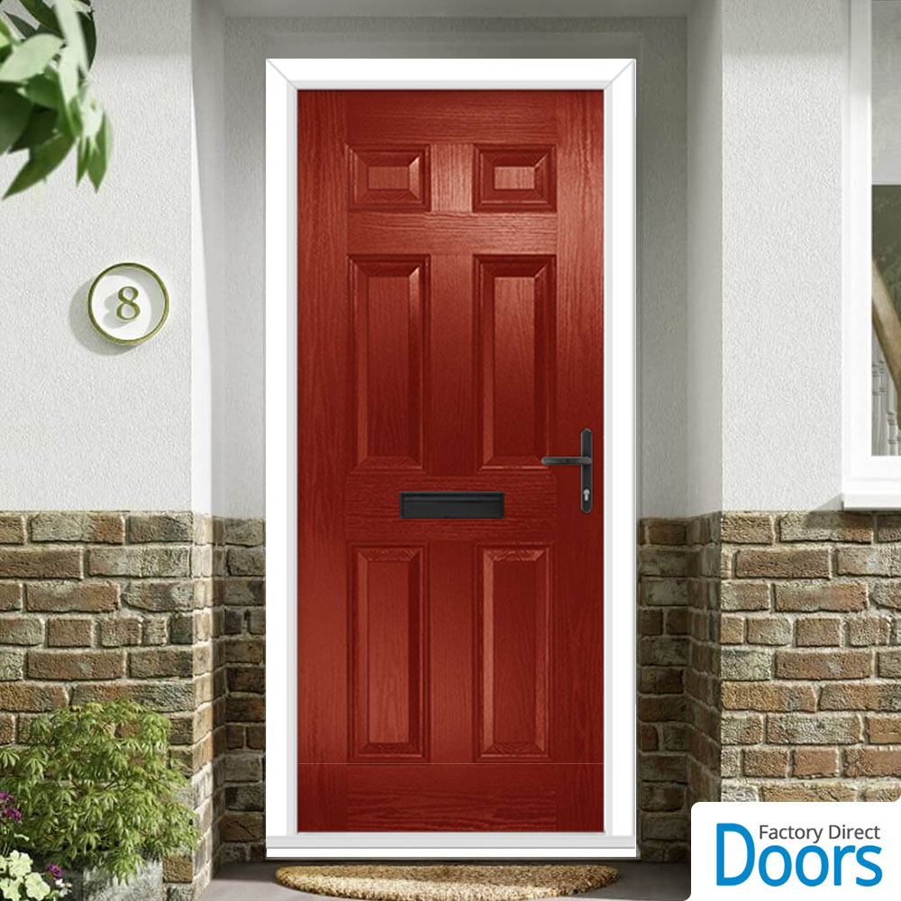 Premium Composite Camarque Solid Door in Red