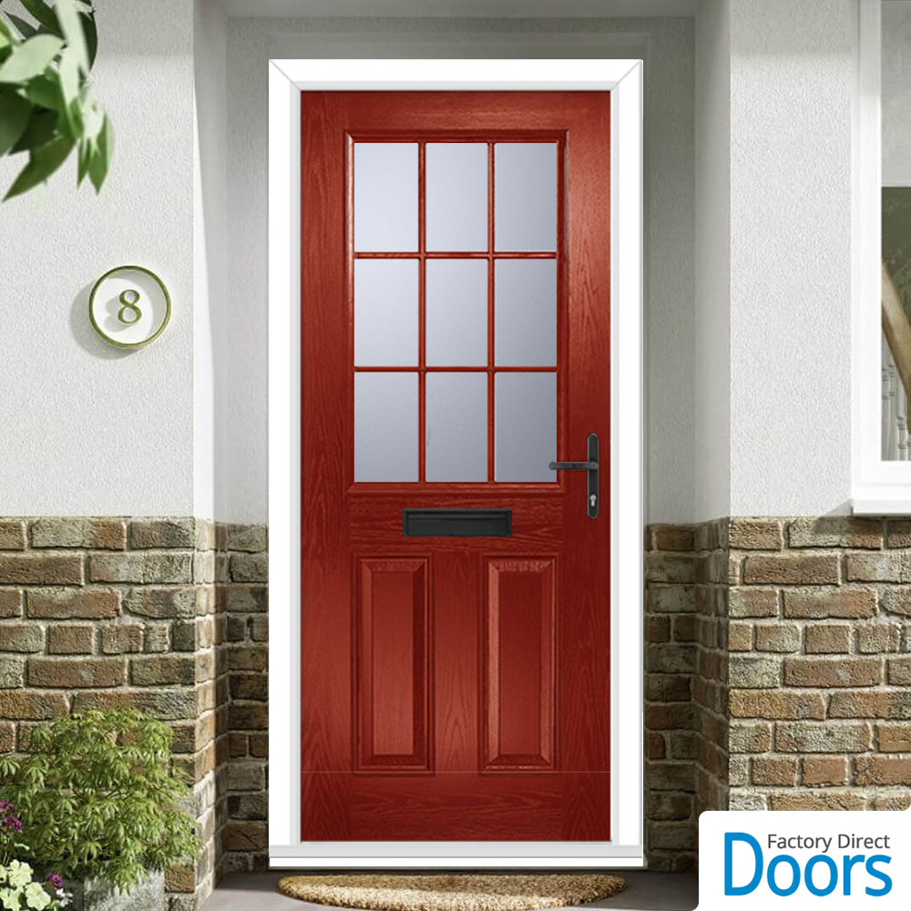 Premium Composite Mulsanne 1 Geo Bar Door in Red