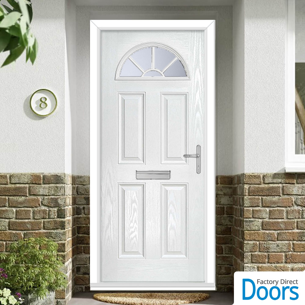 Premium Composite Tuscan 1 Geo Bar Door in White