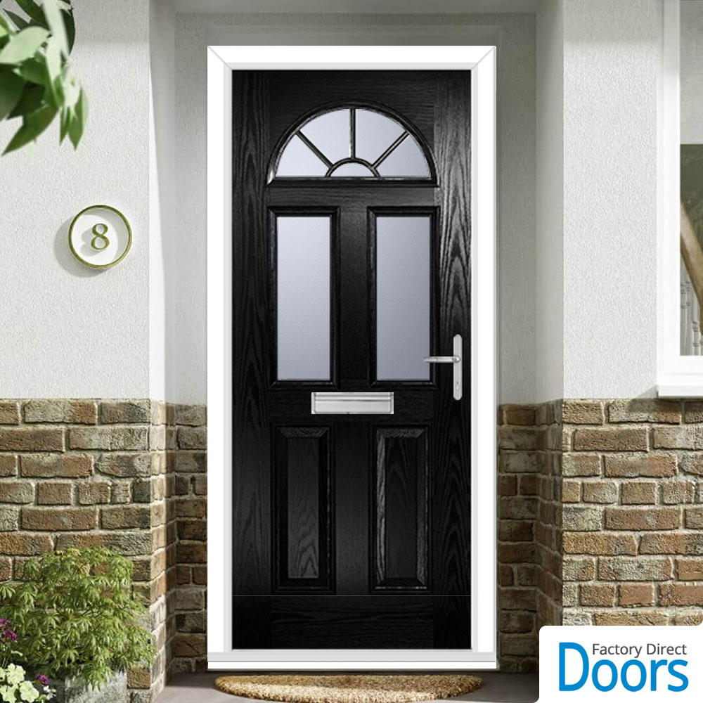 Premium Composite Tuscan 3 Geo Bar Door in Black