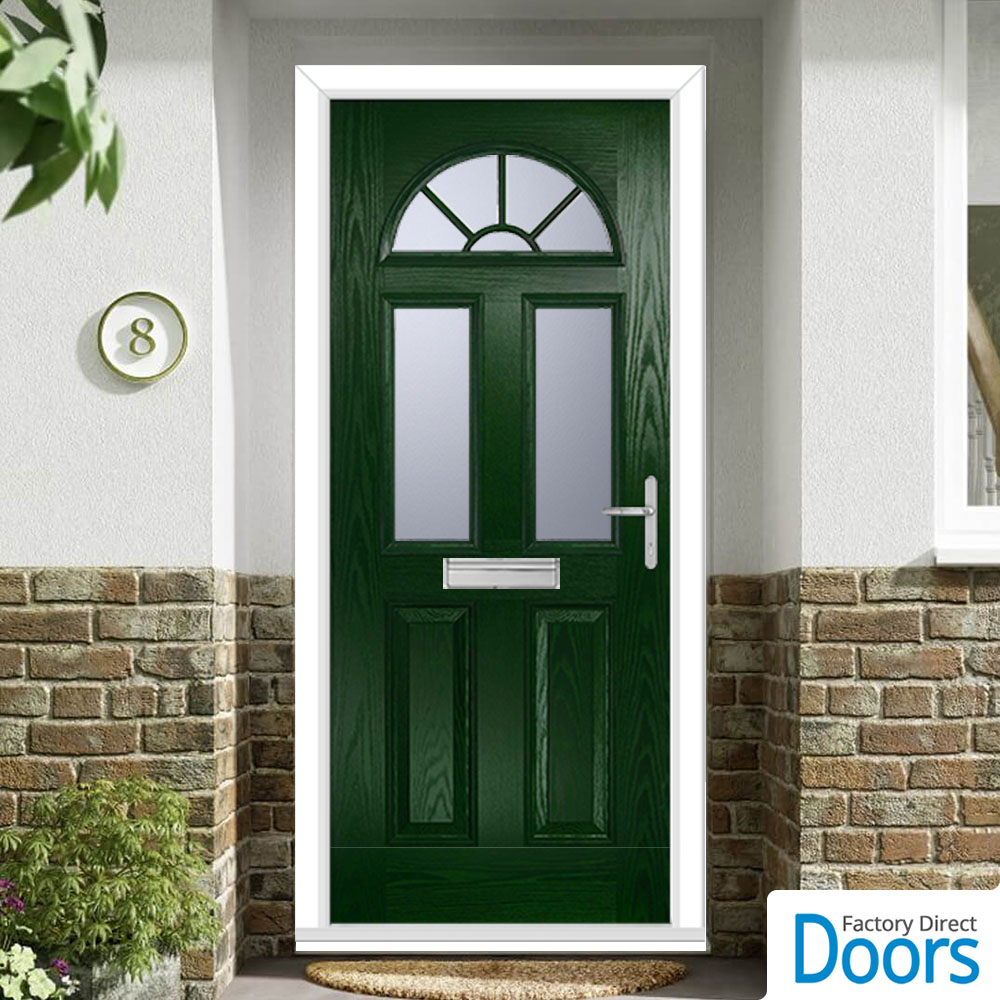 Premium Composite Tuscan 3 Geo Bar Door in Green