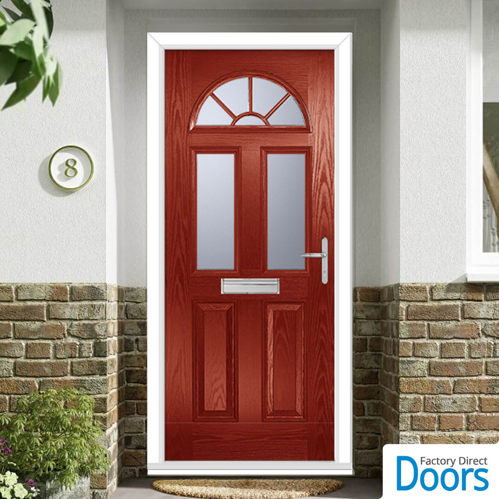 Premium Composite Tuscan 3 Geo Bar Door in Red